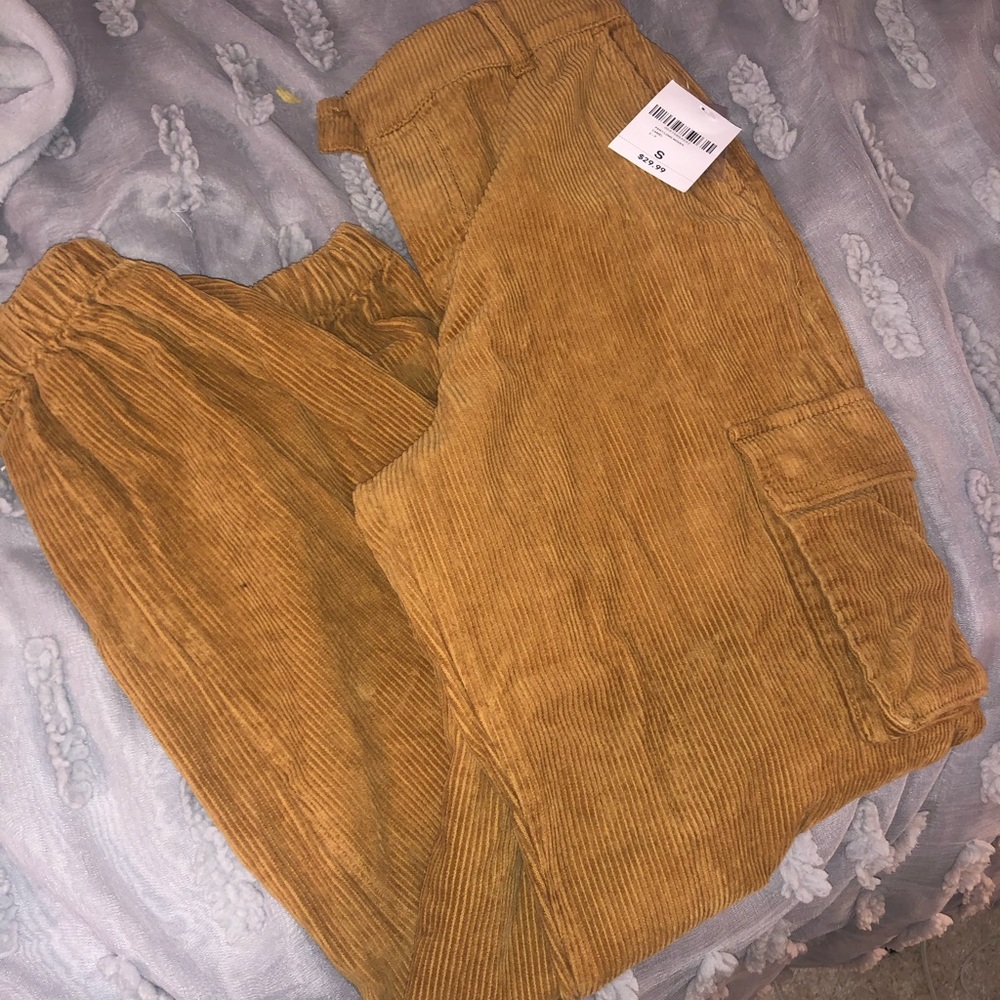 forever 21 corduroy jogger pants tan